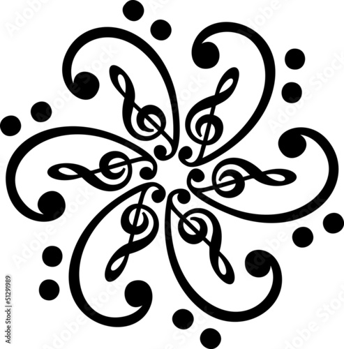 Notenschlüssel, Bassschlüssel Mandala, Klassik