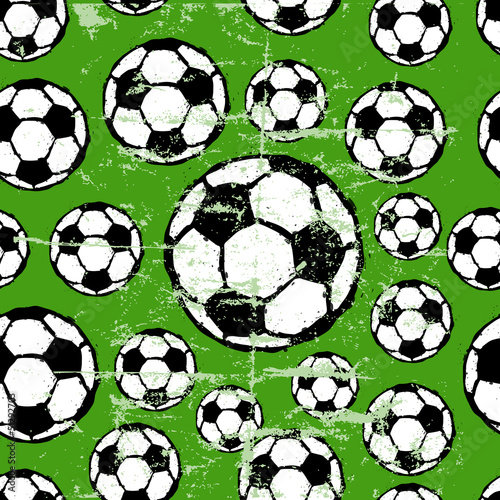 seamless background pattern, soccer balls, vector illustration
