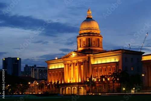 Singapore City Hall At Night