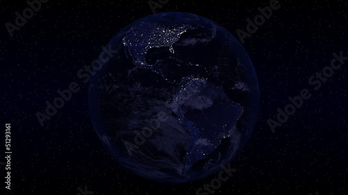 continent Américain de nuit