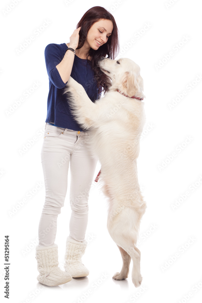 Beautiful young woman with a dog Beautiful young woman with a dog