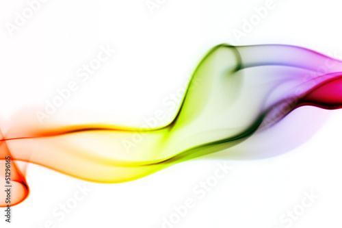 colored smoke curves isolated on white background