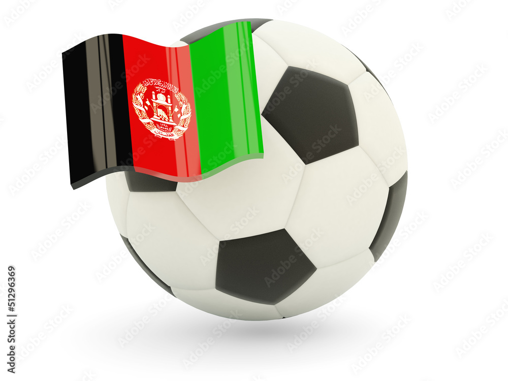Obraz premium Football with flag of afghanistan