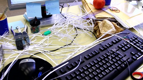 Chaotic office.