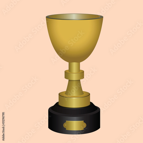 Sports gold trophy