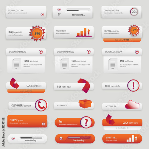 Pack orange buttons