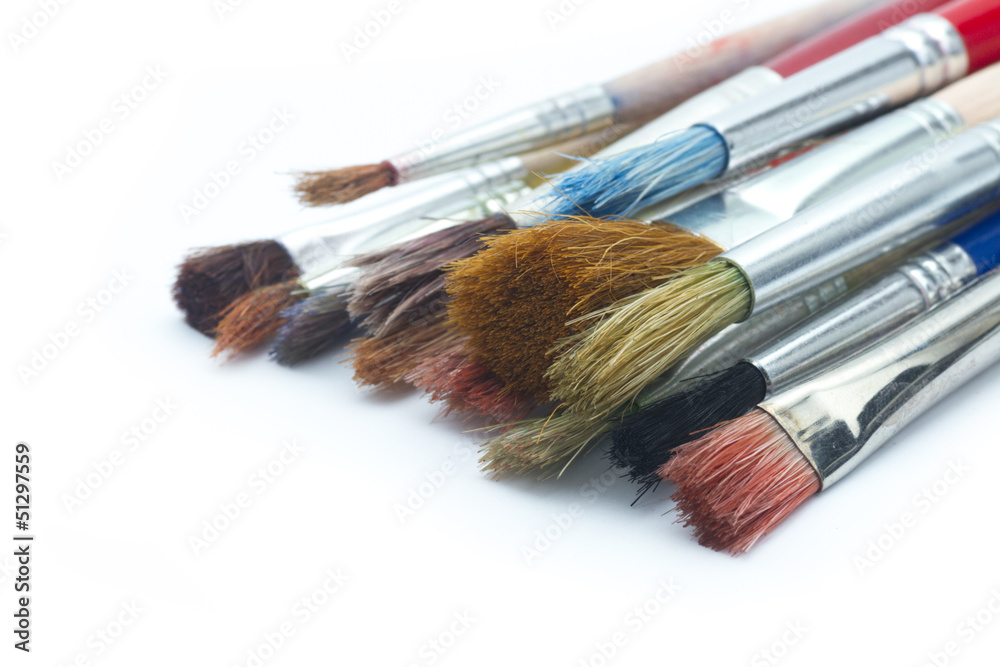 Fototapeta premium old used brushes