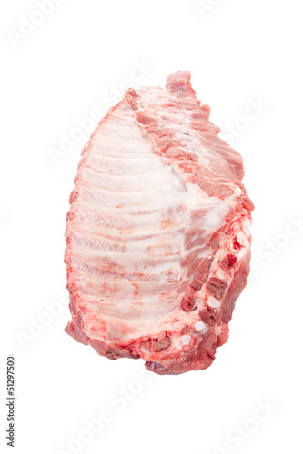 Whole raw pork ribs