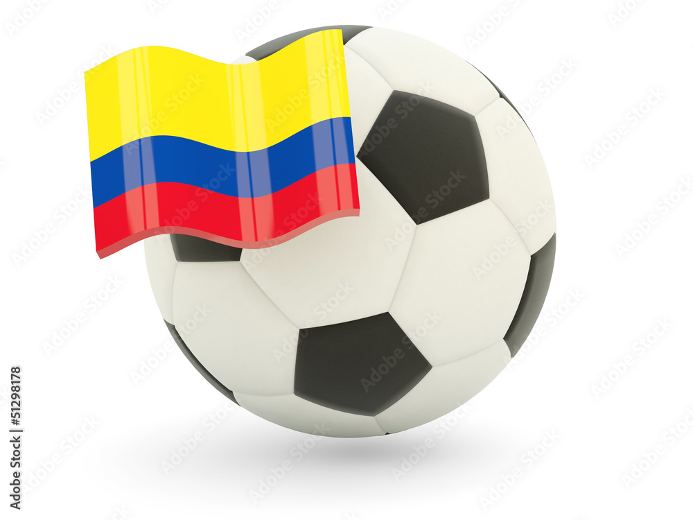 Football with flag of colombia Football with flag of colombia