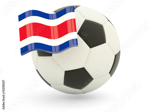 Football with flag of costa rica
