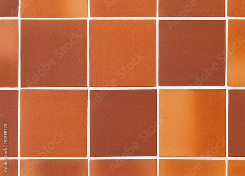 Red square tile on the wall