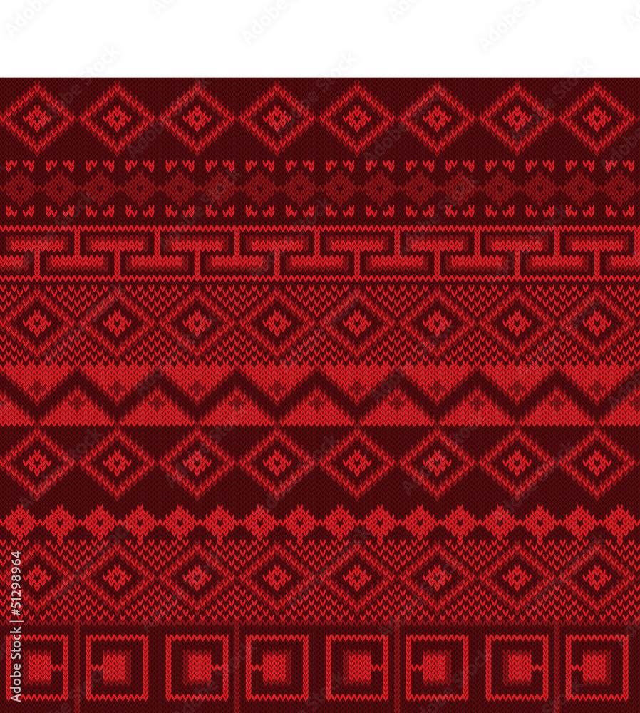 Knitted background in Fair Isle style seamless