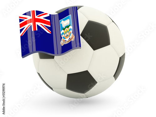 Football with flag of falkland islands