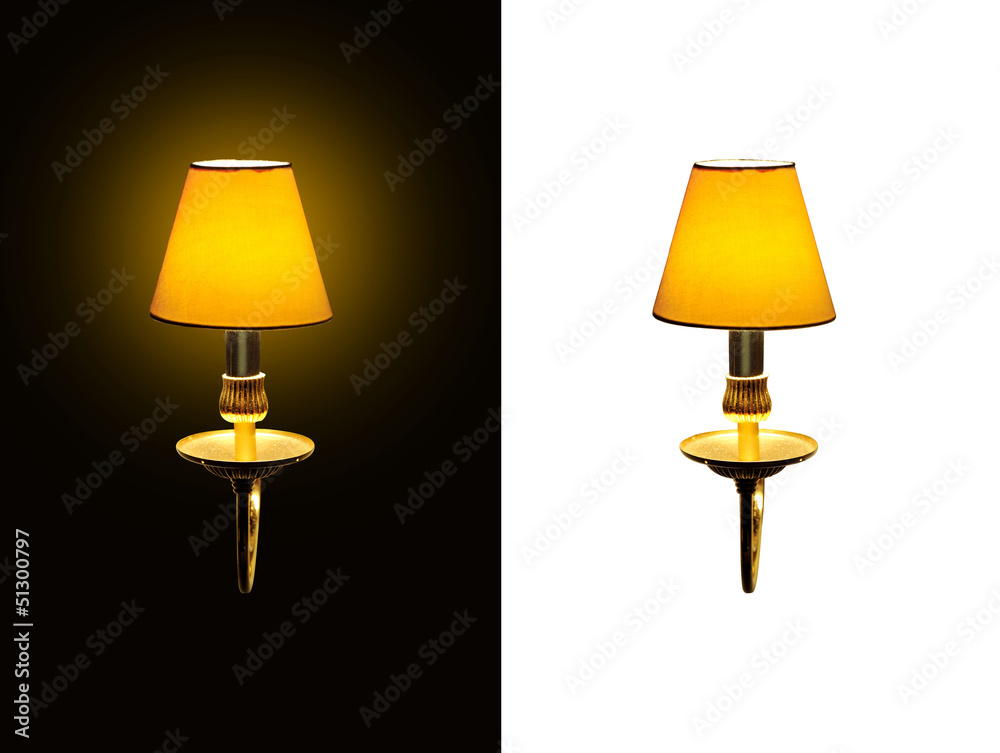Obraz premium Lighted classic sconce on the wall