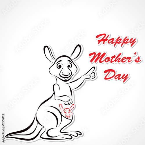 Happy Mother and Baby Kangaroo stock vector © designaart