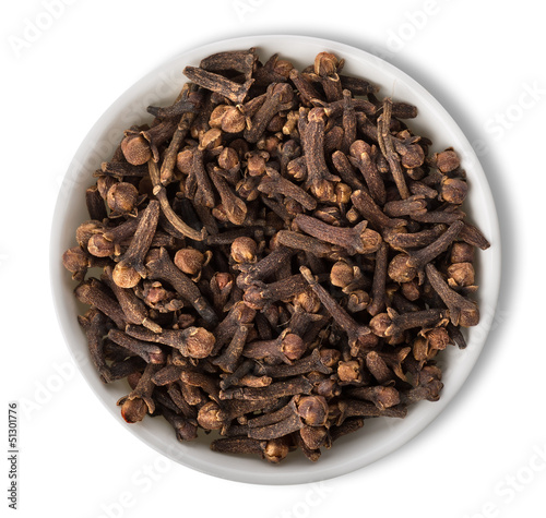 Clove in plate isolated