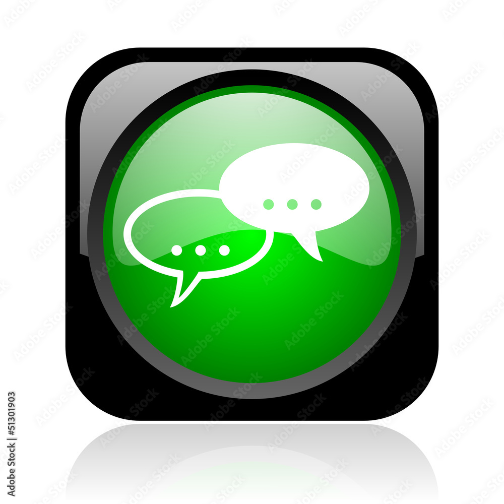 forum black and green square web glossy icon forum black and green square web glossy icon