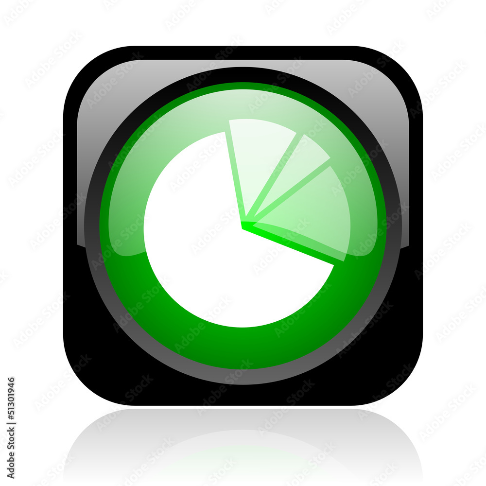 diagram black and green square web glossy icon diagram black and green square web glossy icon