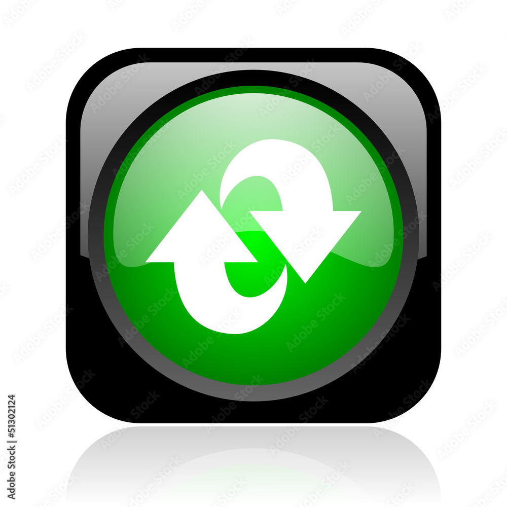 rotate black and green square web glossy icon rotate black and green square web glossy icon