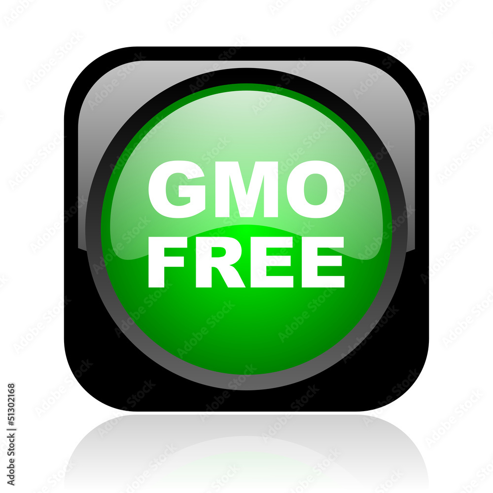 gmo free black and green square web glossy icon gmo free black and green square web glossy icon