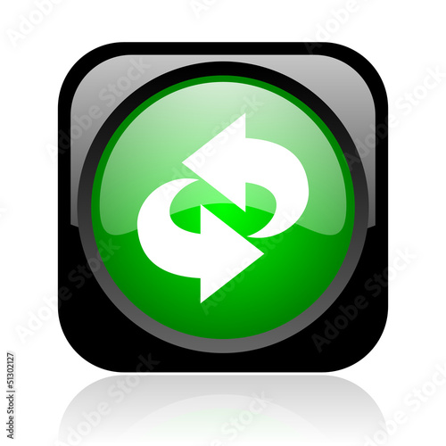 Free Download rotate black and green square web glossy icon - GFXLoad