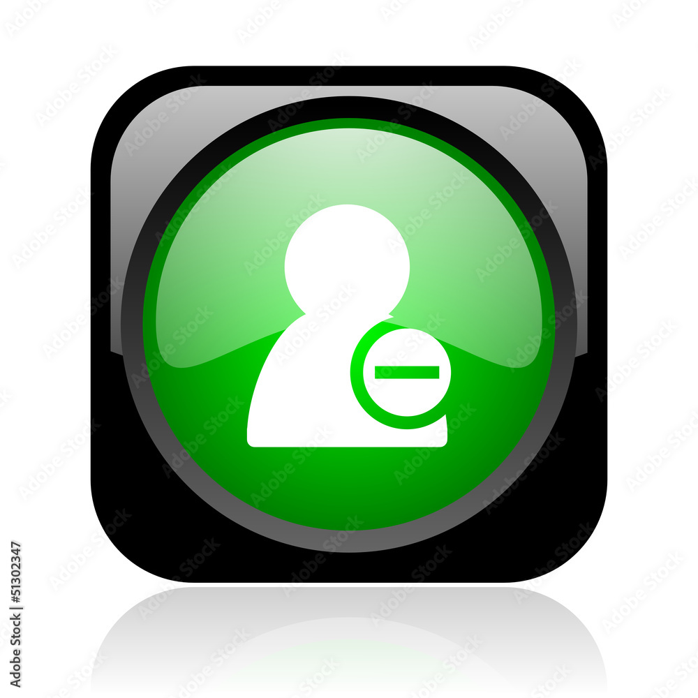 remove contact black and green square web glossy icon remove contact black and green square web glossy icon