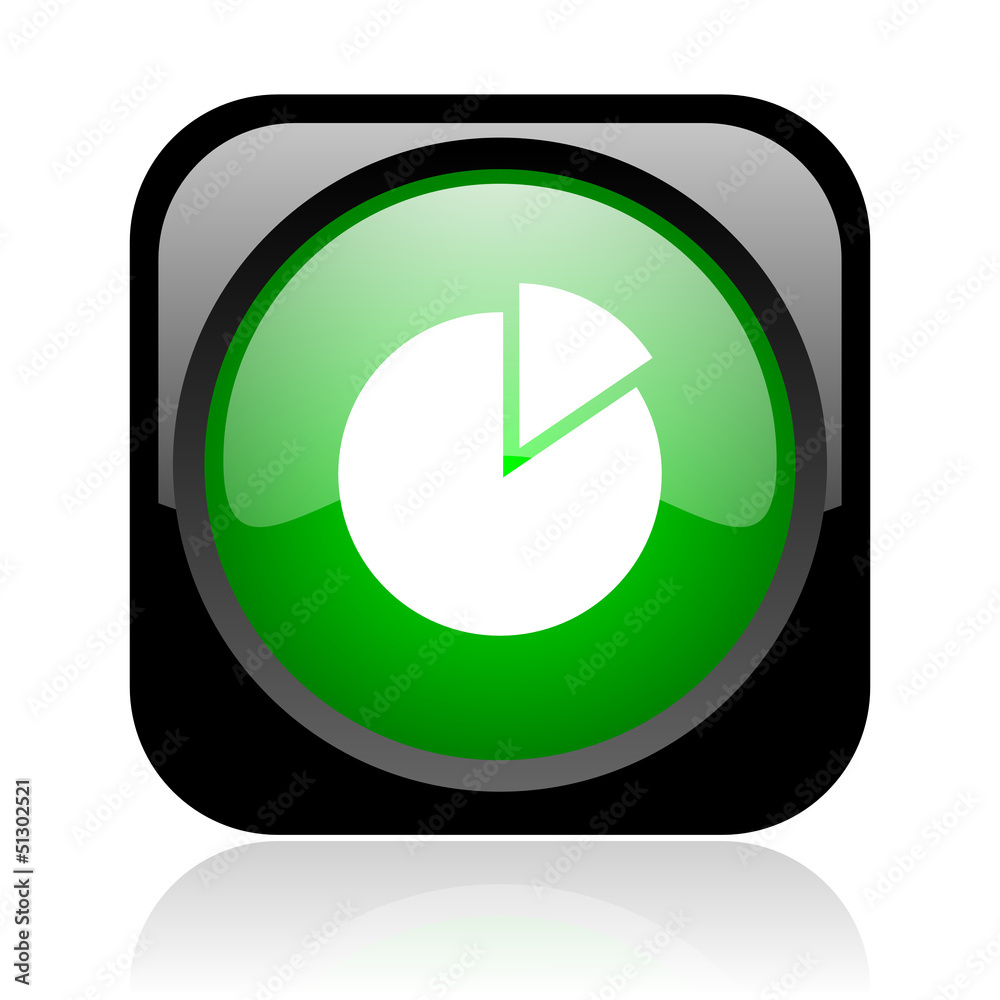 chart black and green square web glossy icon chart black and green square web glossy icon
