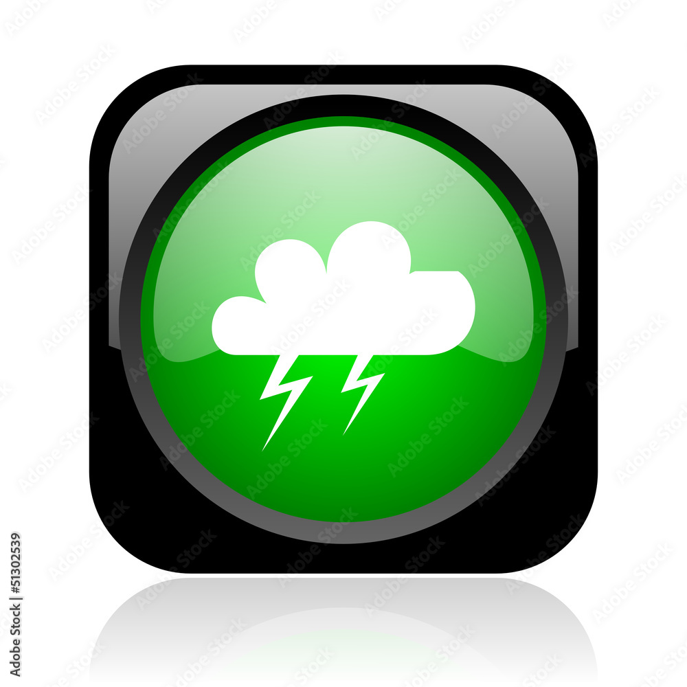 weather forecast black and green square web glossy icon weather forecast black and green square web glossy icon