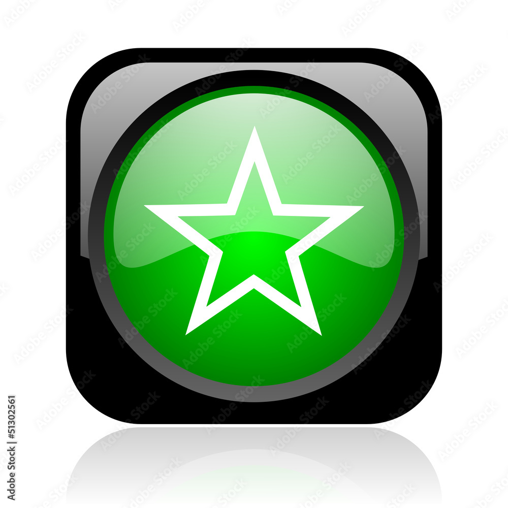 star black and green square web glossy icon star black and green square web glossy icon