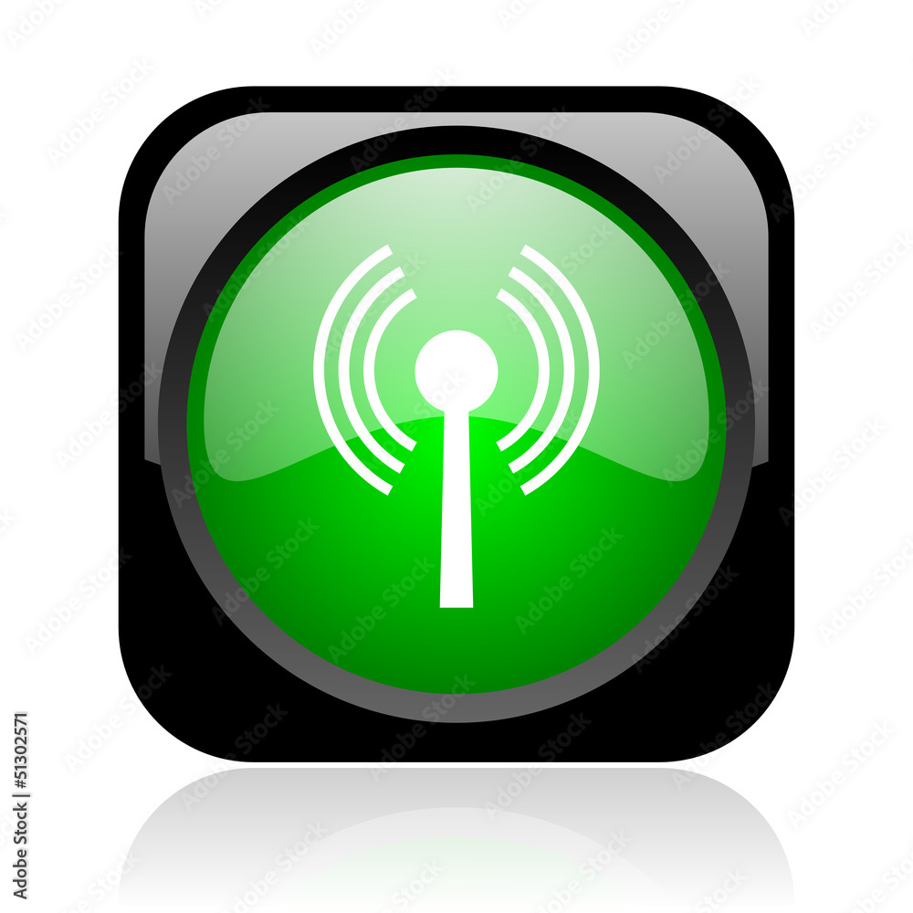 wifi black and green square web glossy icon wifi black and green square web glossy icon