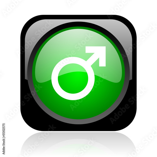 sex black and green square web glossy icon