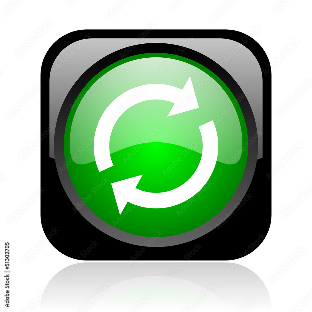 reload black and green square web glossy icon reload black and green square web glossy icon