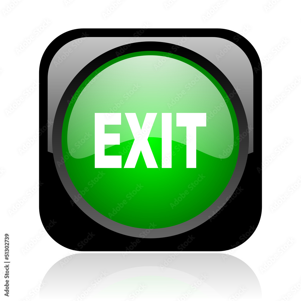 exit black and green square web glossy icon exit black and green square web glossy icon