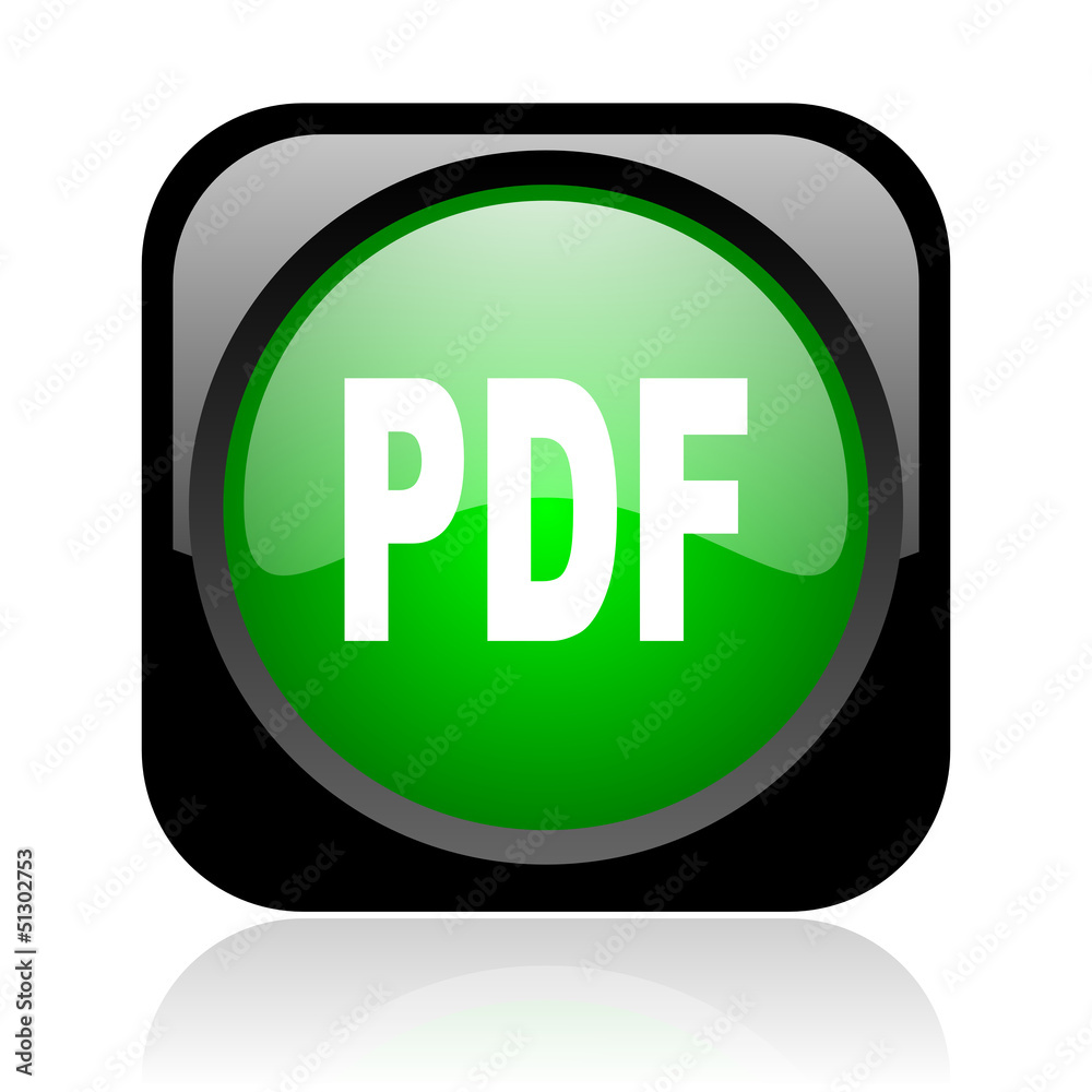 pdf black and green square web glossy icon pdf black and green square web glossy icon