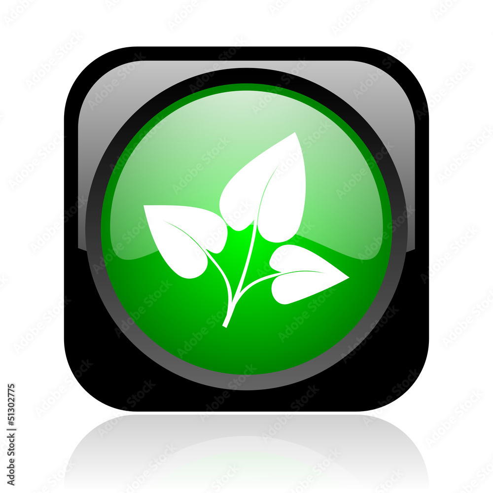 eco black and green square web glossy icon eco black and green square web glossy icon