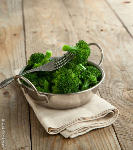 Steamed broccoli in a bowl