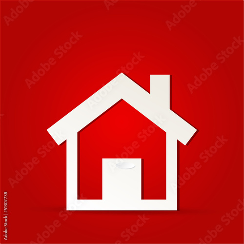 House icon design with isolated on red