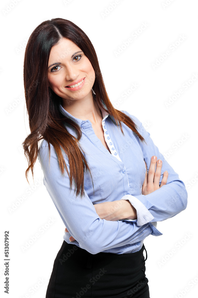 Beautiful businesswoman isolated on white Beautiful businesswoman isolated on white