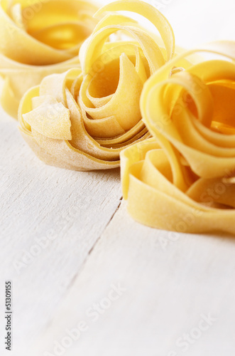 Raw pasta tagliatelle