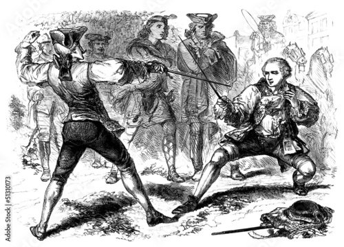 Принти на полотні Duellists - 18th century