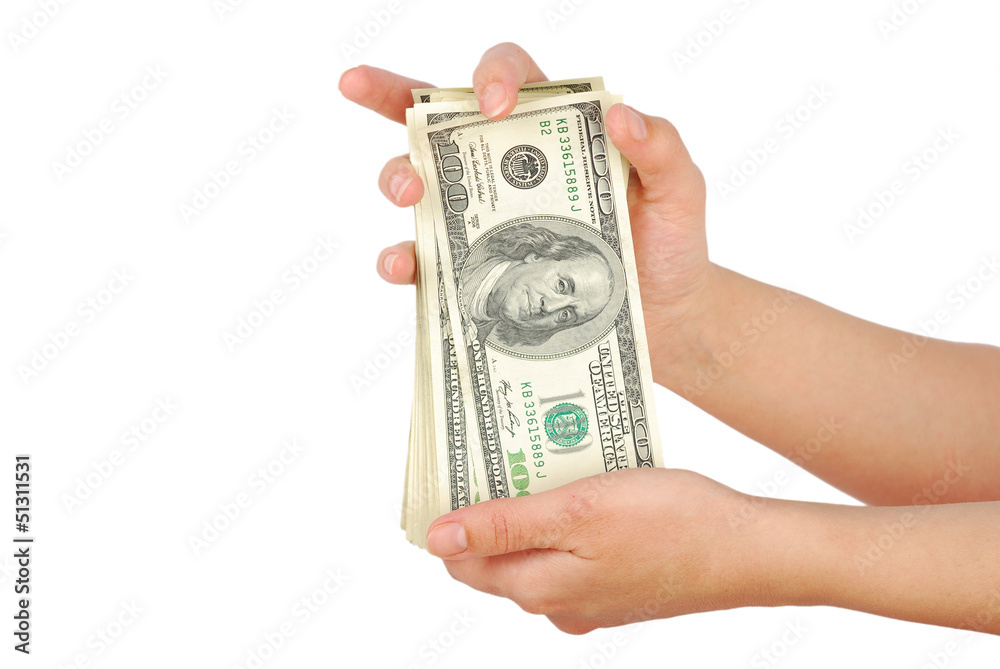Dollar bank note money in the hand