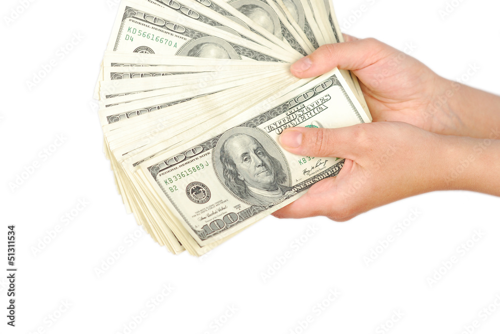 Dollar bank note money in the hand