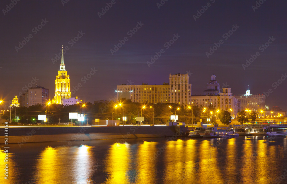 View of Moscow  in summer  night