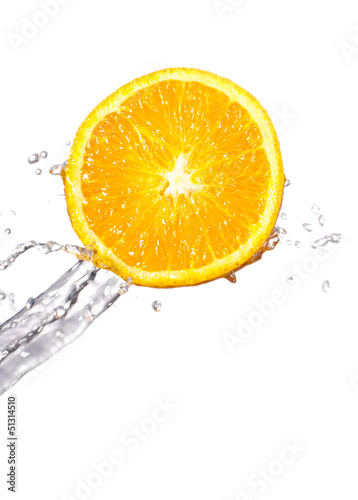 Orange Citrus Fruit with Water Splash