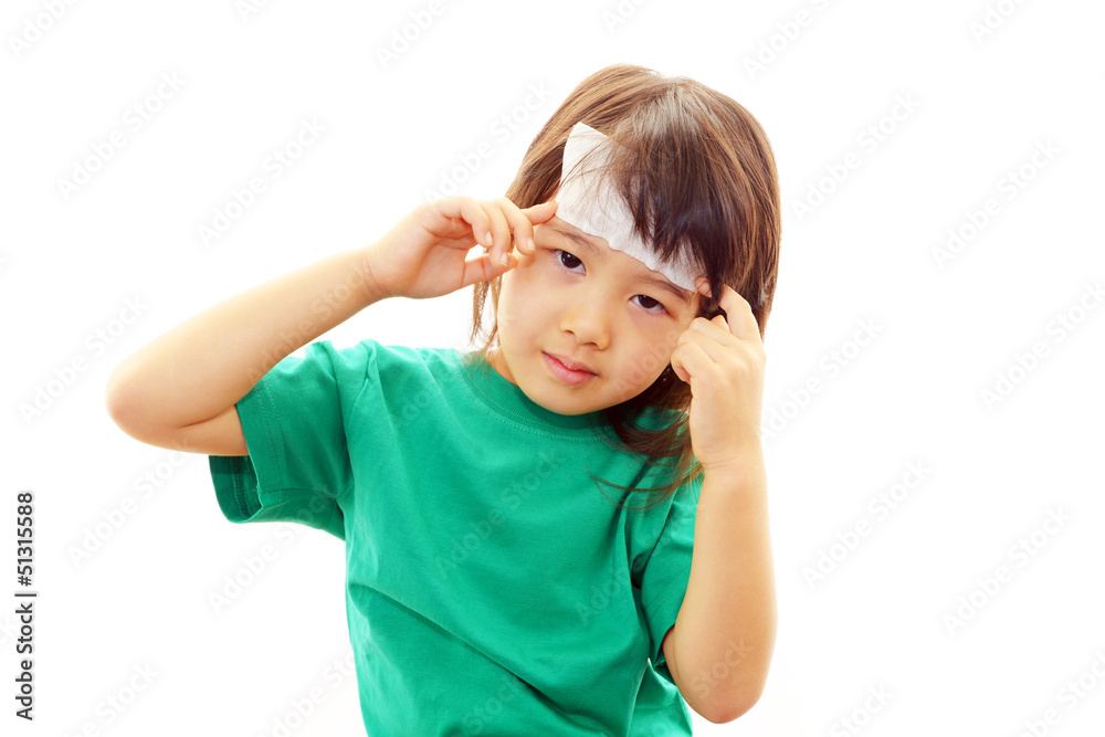 風邪にり患した女の子 風邪にり患した女の子