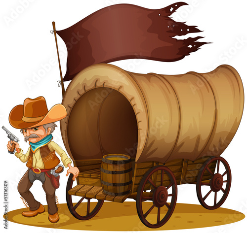 A gunman with a wagon