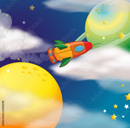 A spaceship at the space