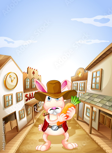 A bunny with a carrot