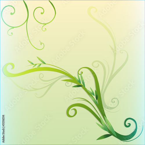 Green vine leaf border design