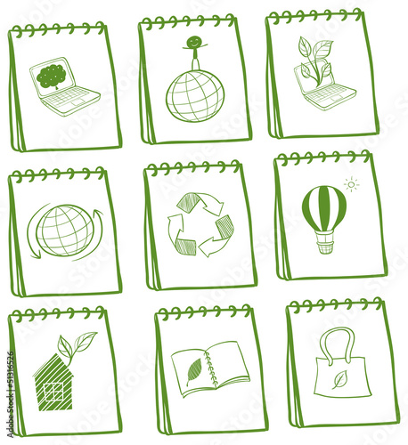 Notebooks with eco-friendly logos